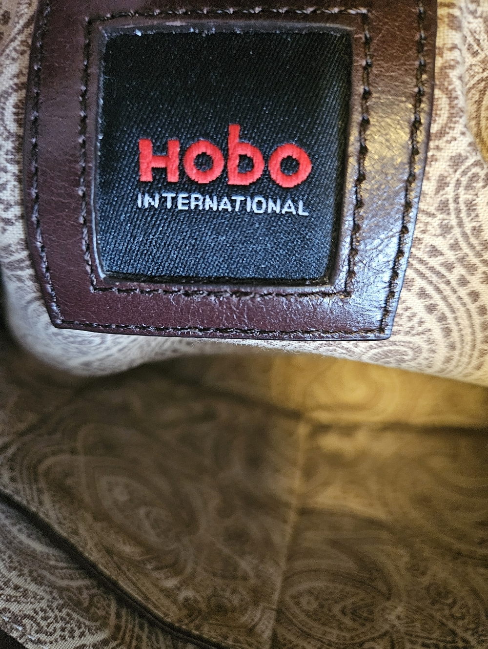 HOBO International Embossed Leather Frame Bag Brown Boho Rare/Vintage Crossbody - Picture 3 of 9